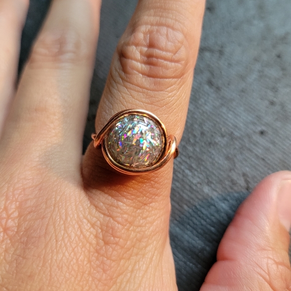 Jewelry - Adjustable Glitter Resin Ring